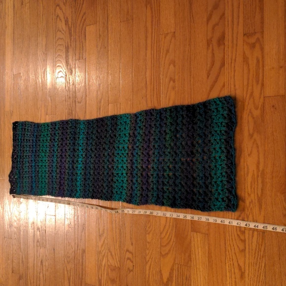 NWT! Handmade Japanese Lace Knit Neck Scarf Aqua Blue Purple 🔥HP 1-22-24🔥 - Picture 3 of 5